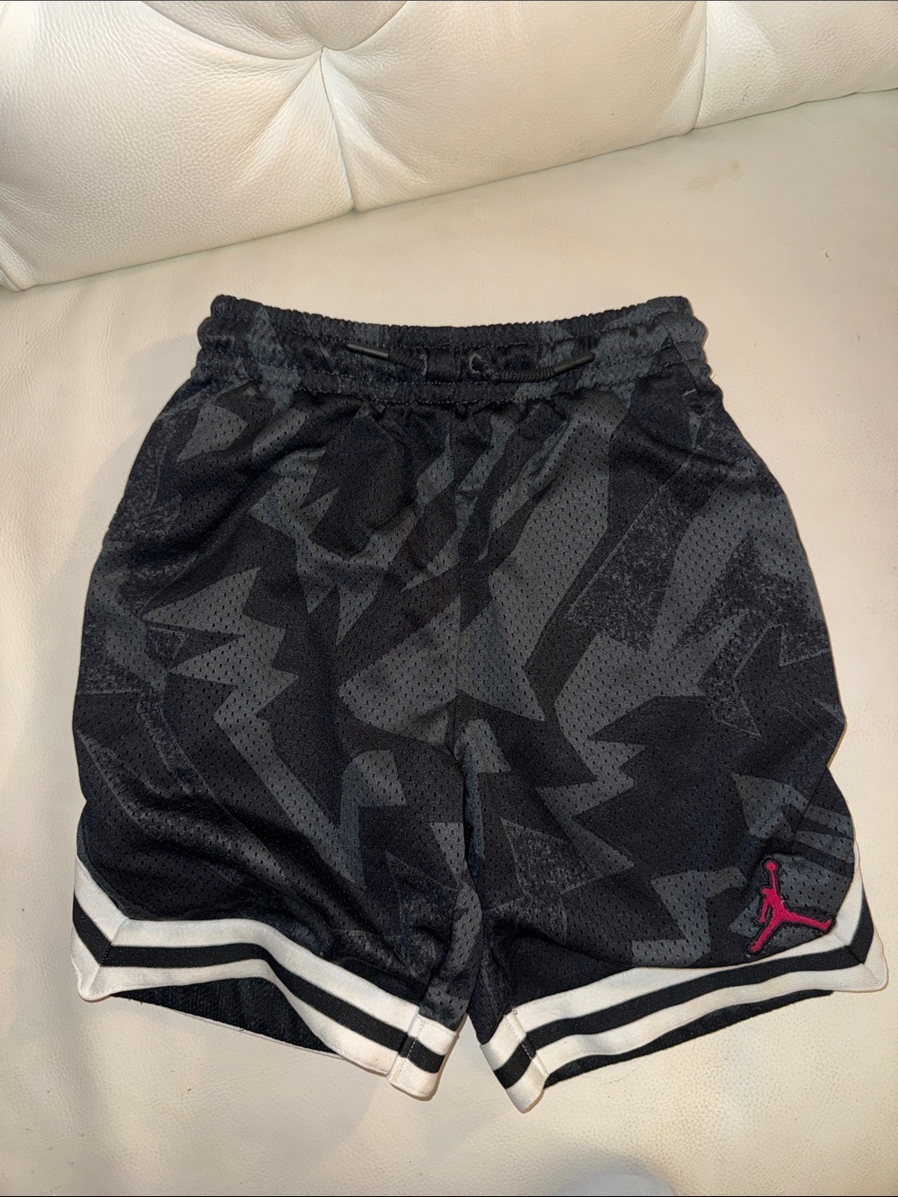 Jordan Black Mesh Graphic Shorts with Pink Jumpman